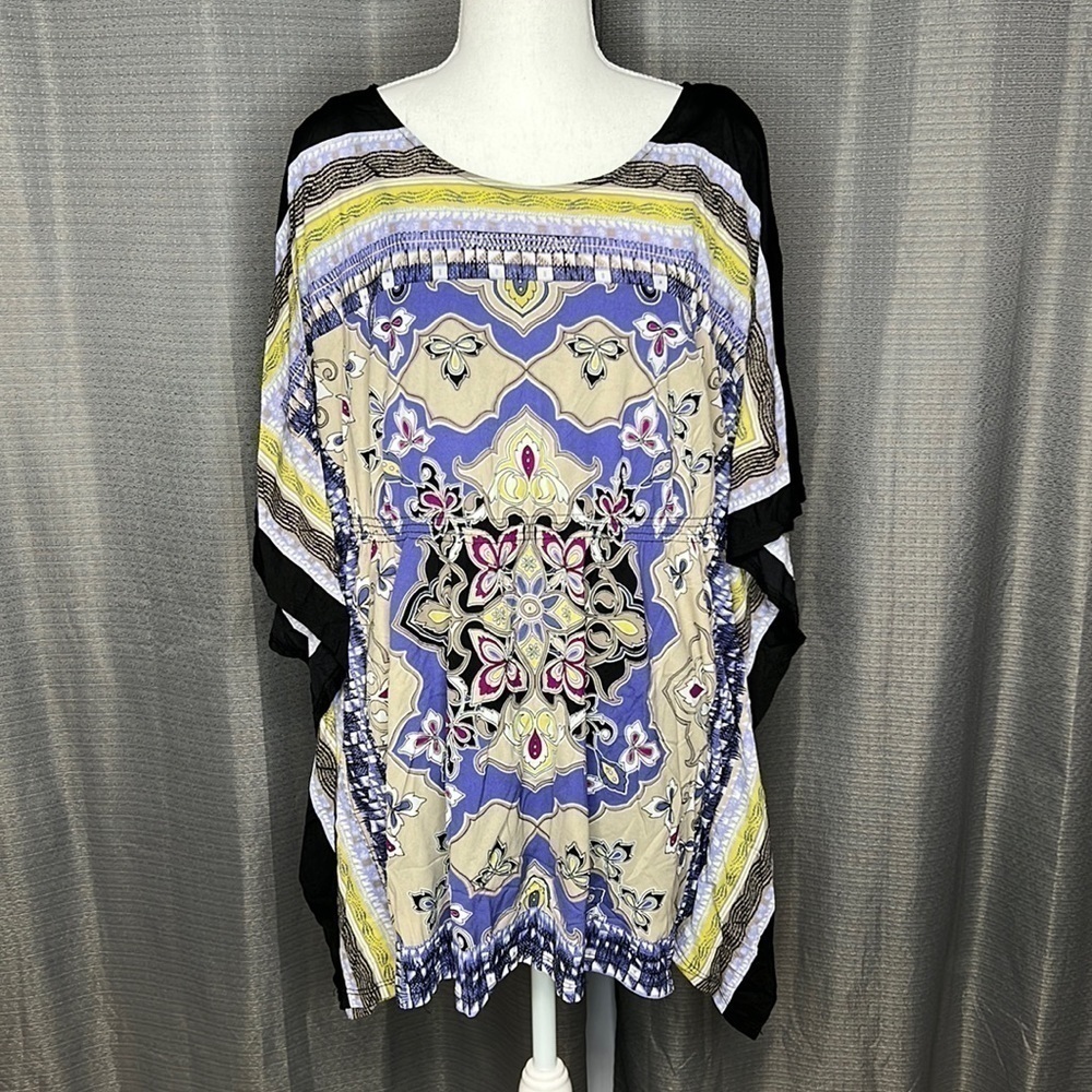 STYLE & CO. BLACK PURPLE SIZE 1X BLOUSE